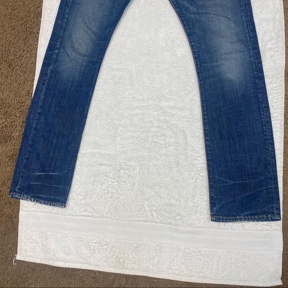 RRL Straight Leg Selvedge Denim Jeans Button Fly Blue Mens 34x34 Made in USA - Picture 2 of 9